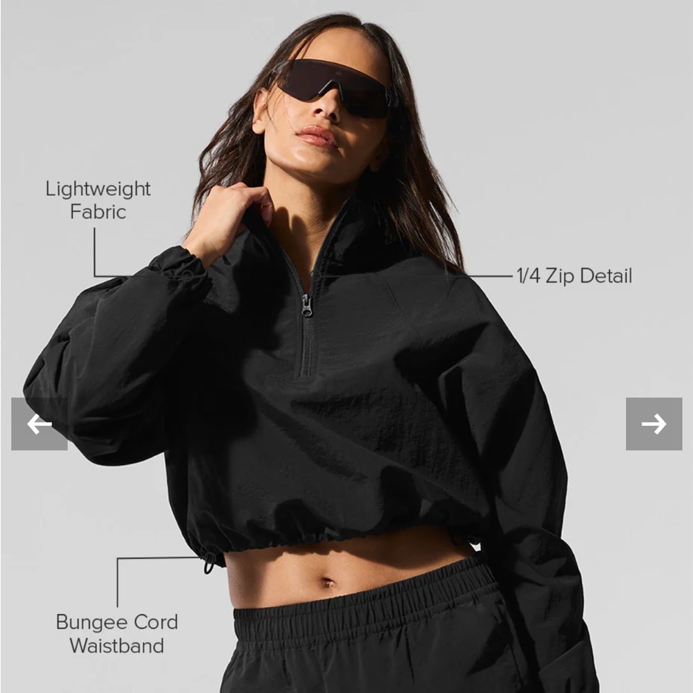 Alo cropped 1/4 zip alumni pullover